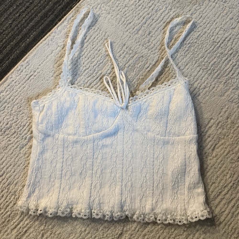 Edikted White Lace Tank Top